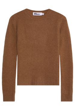 Brown heathered cashmere sweater on a transparent background