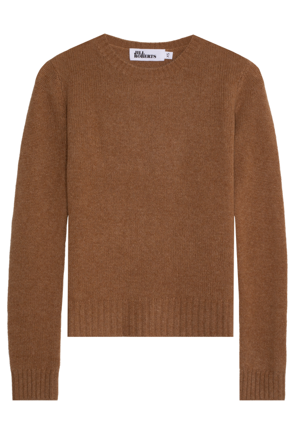 Brown heathered cashmere sweater on a transparent background