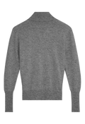 Gray turtleneck sweater on a white background