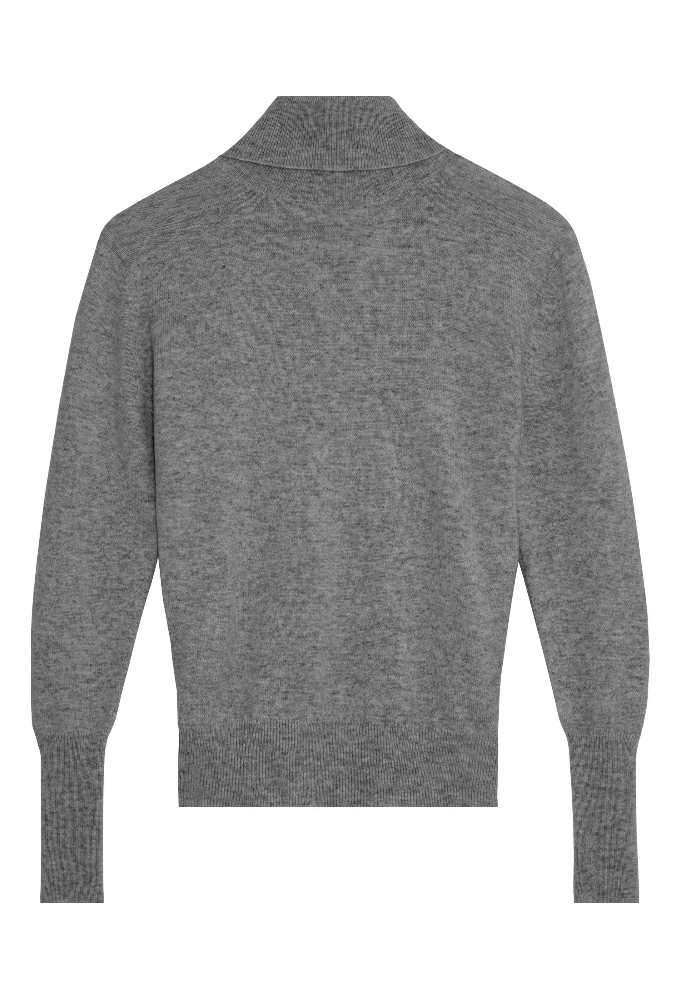 Gray turtleneck sweater on a white background