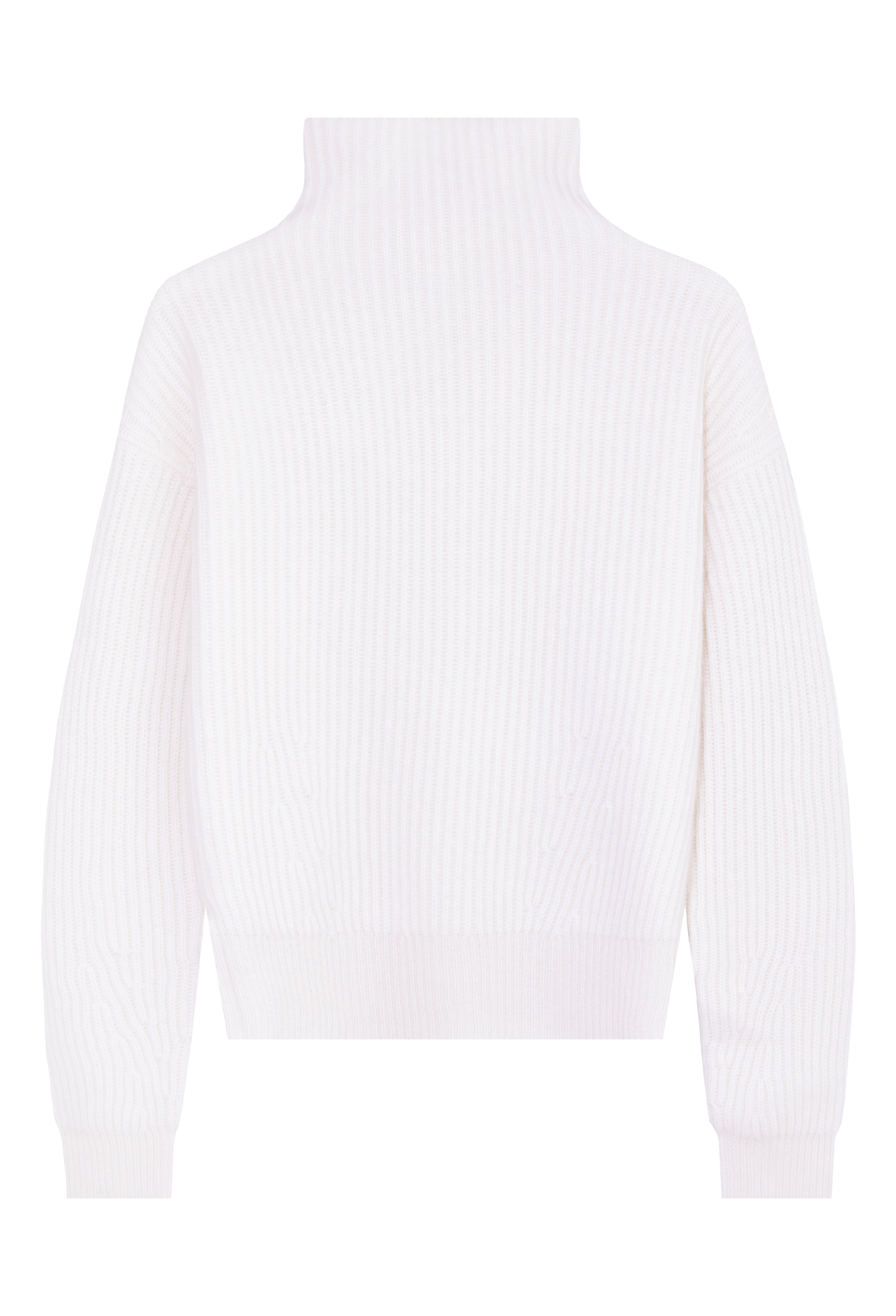 White turtleneck sweater on a white background