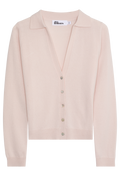 Light pink sweater with buttons on a white background