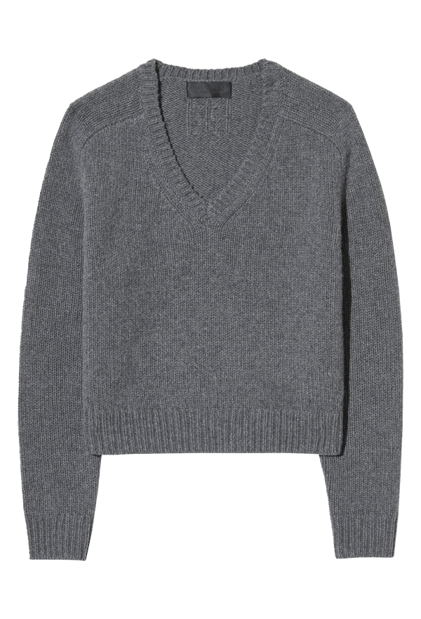 Gray sweater on a white background