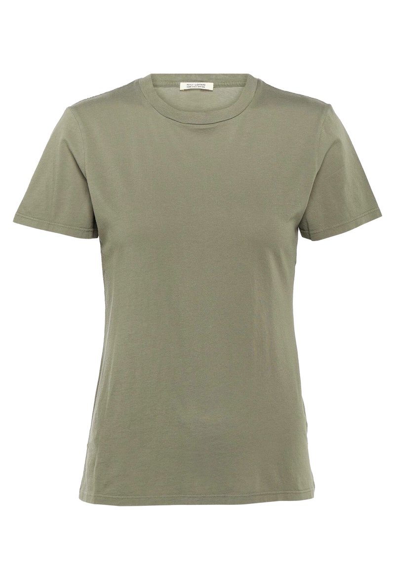 Green t-shirt on a white background