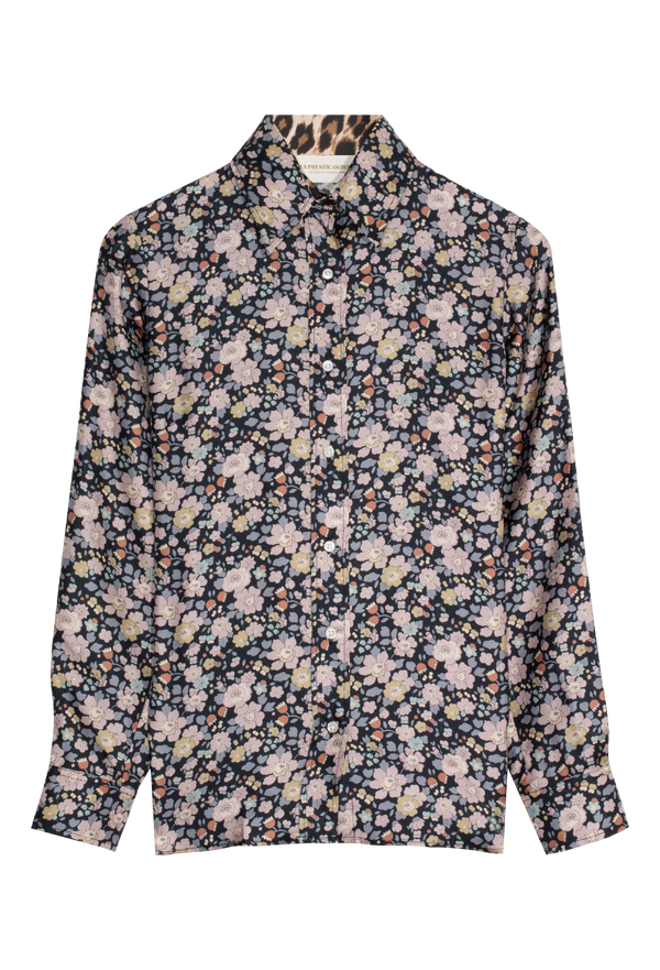 Floral patterned shirt on a white background