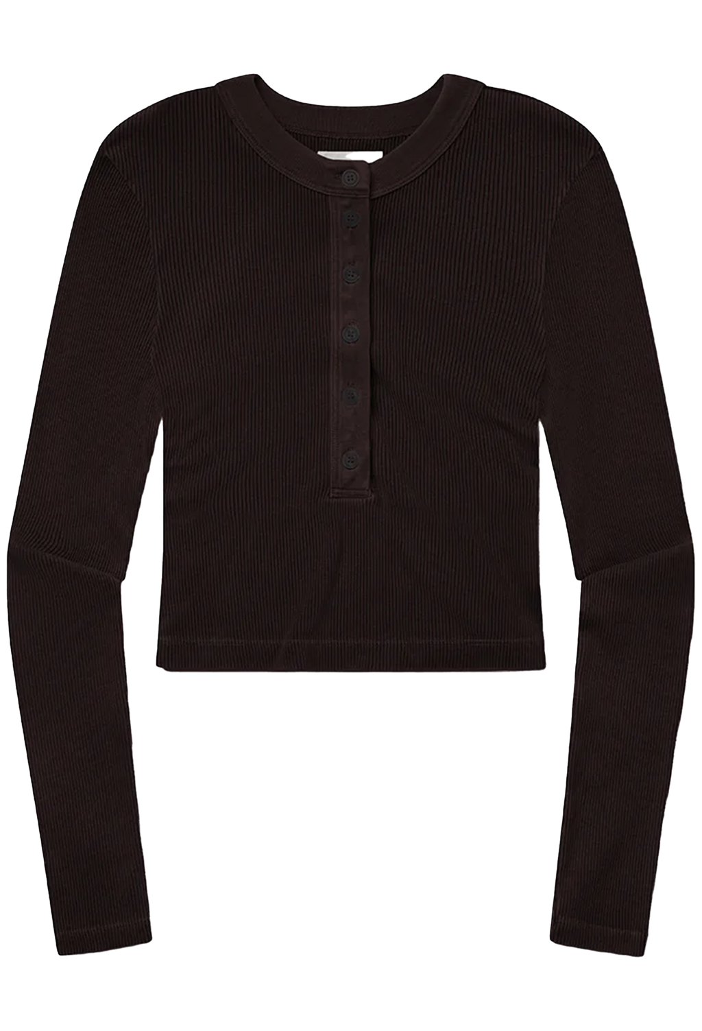 Black long-sleeve top on a white background