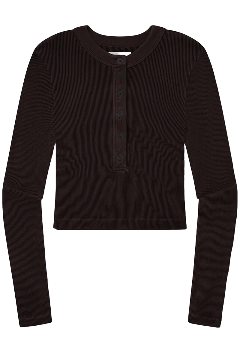 Black long-sleeve top on a white background