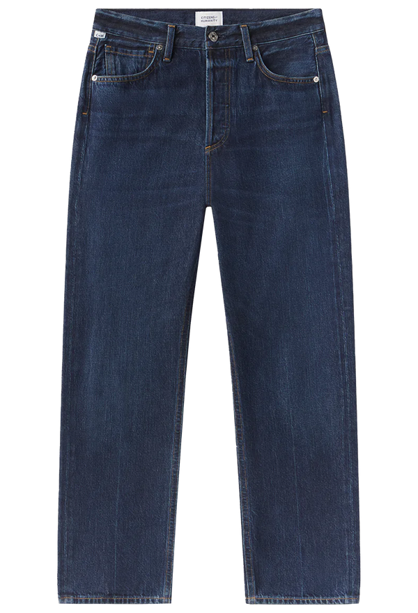 Blue jeans on a white background