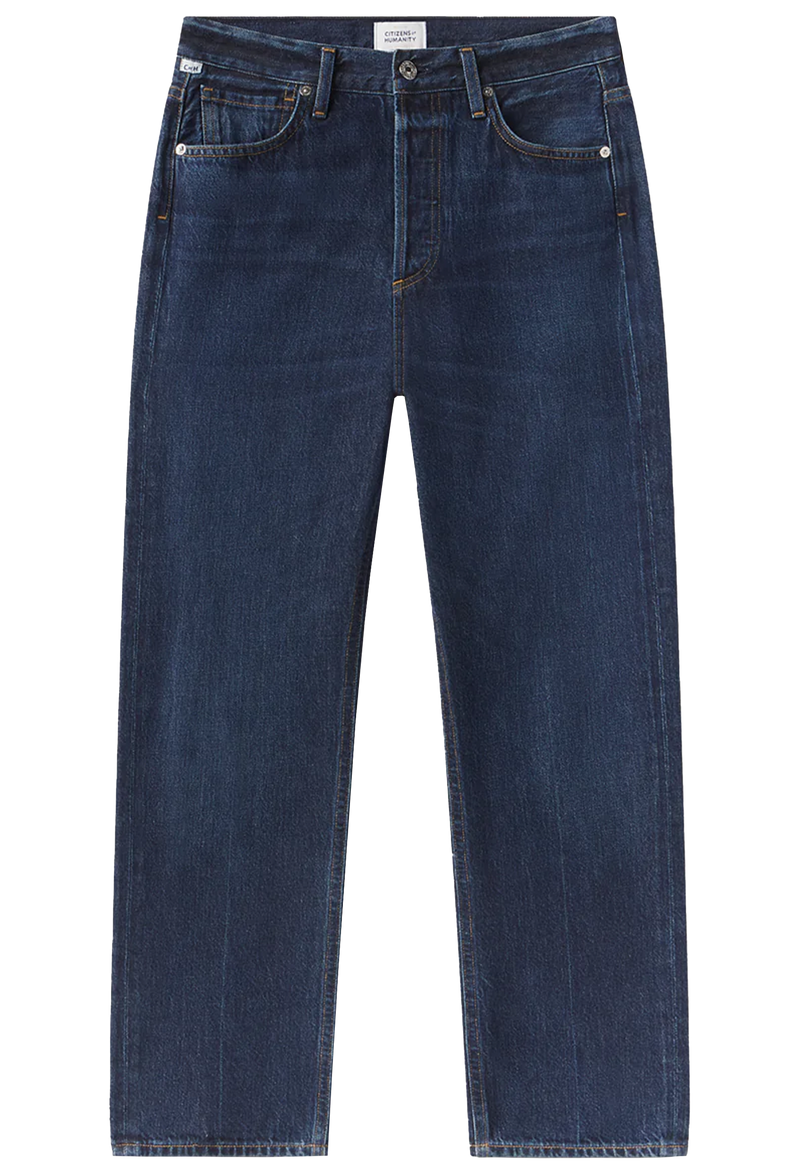 Blue jeans on a white background