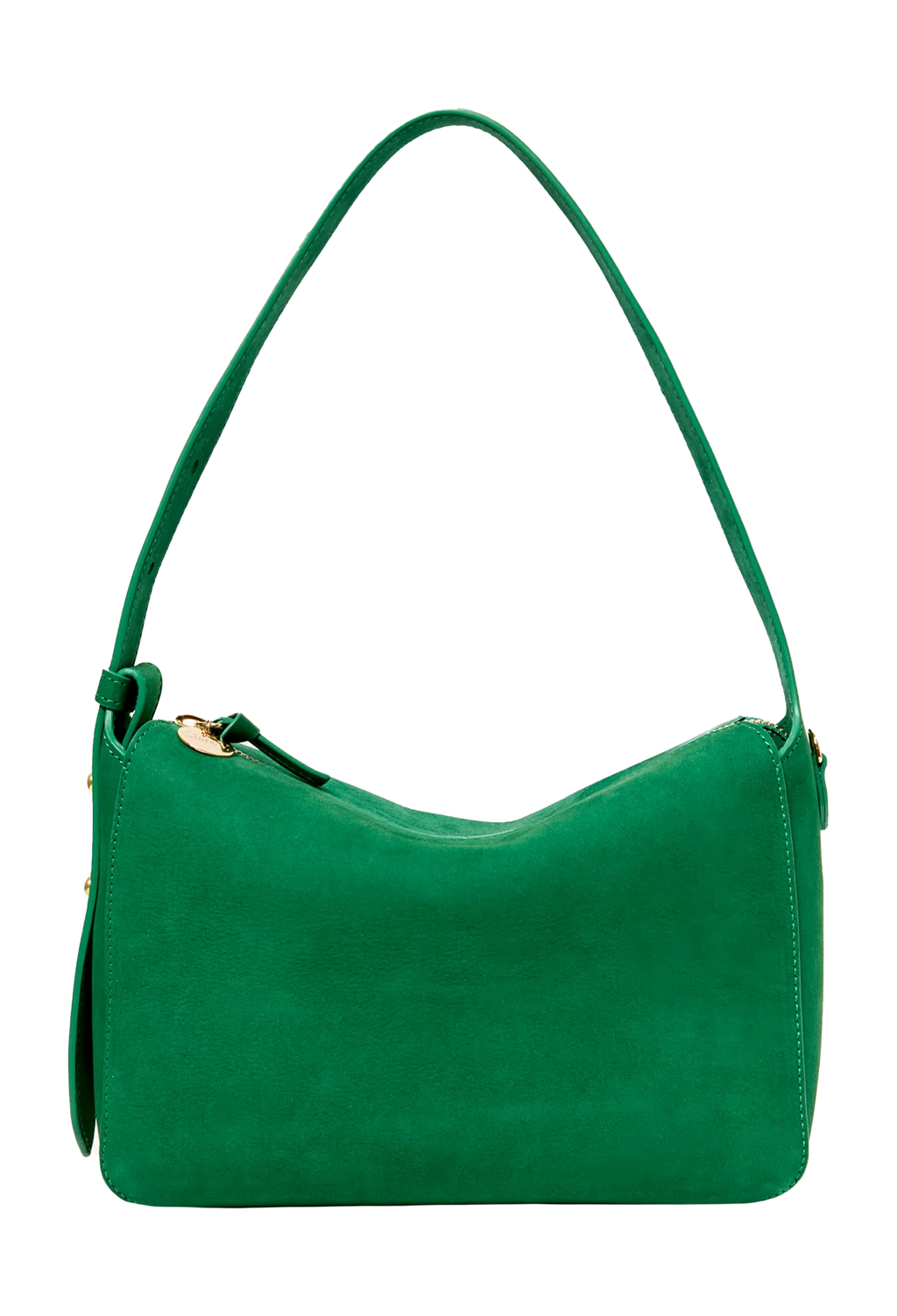 Green handbag on a white background