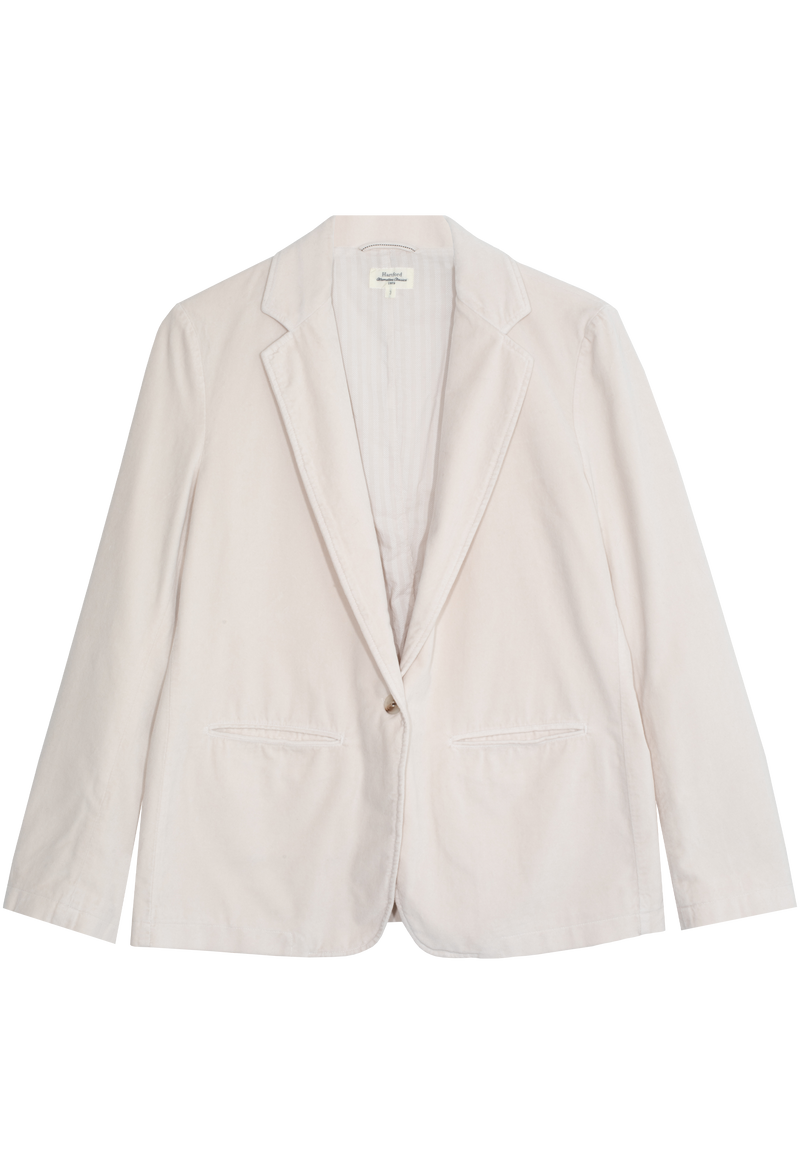 off white blazer on a white background