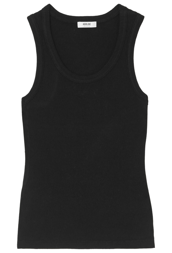 Black tank top on a white background