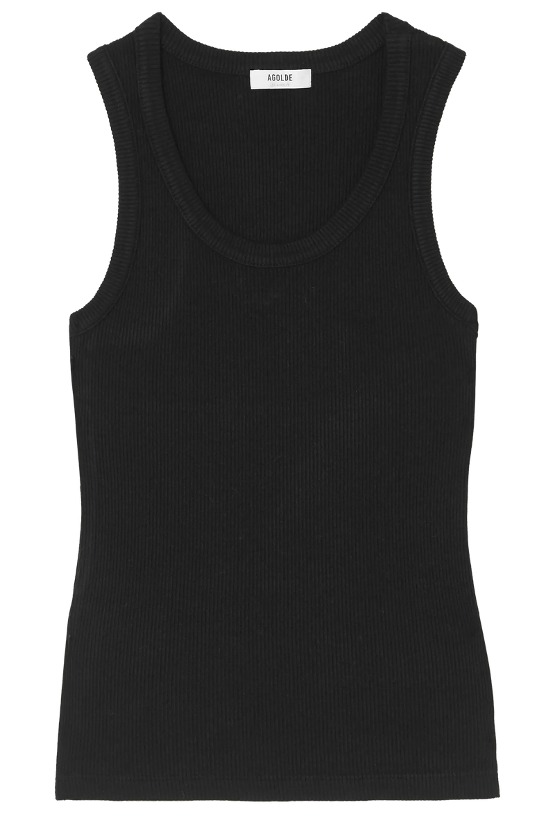 Black tank top on a white background