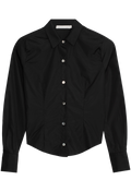 Black shirt with buttons on a white background