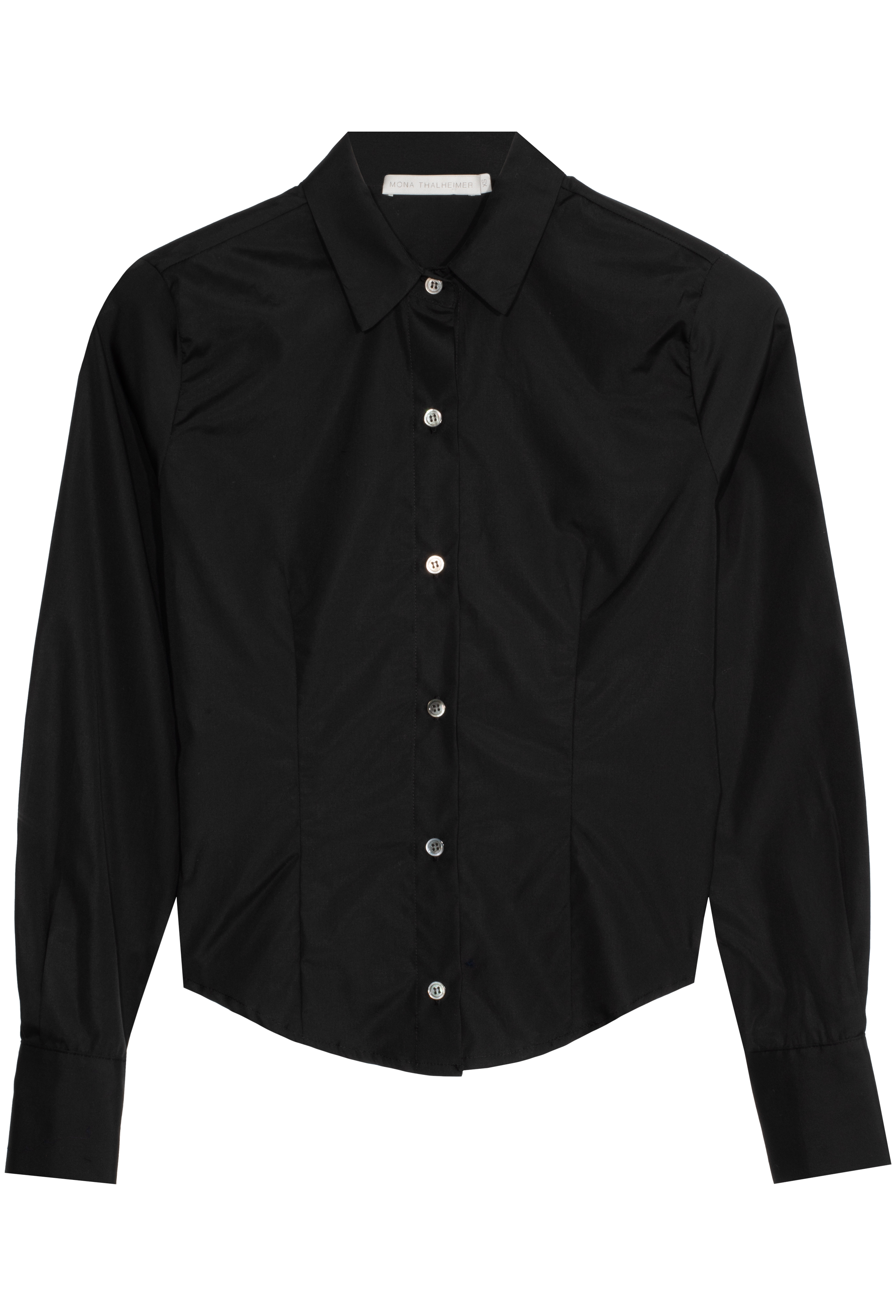 Black shirt with buttons on a white background