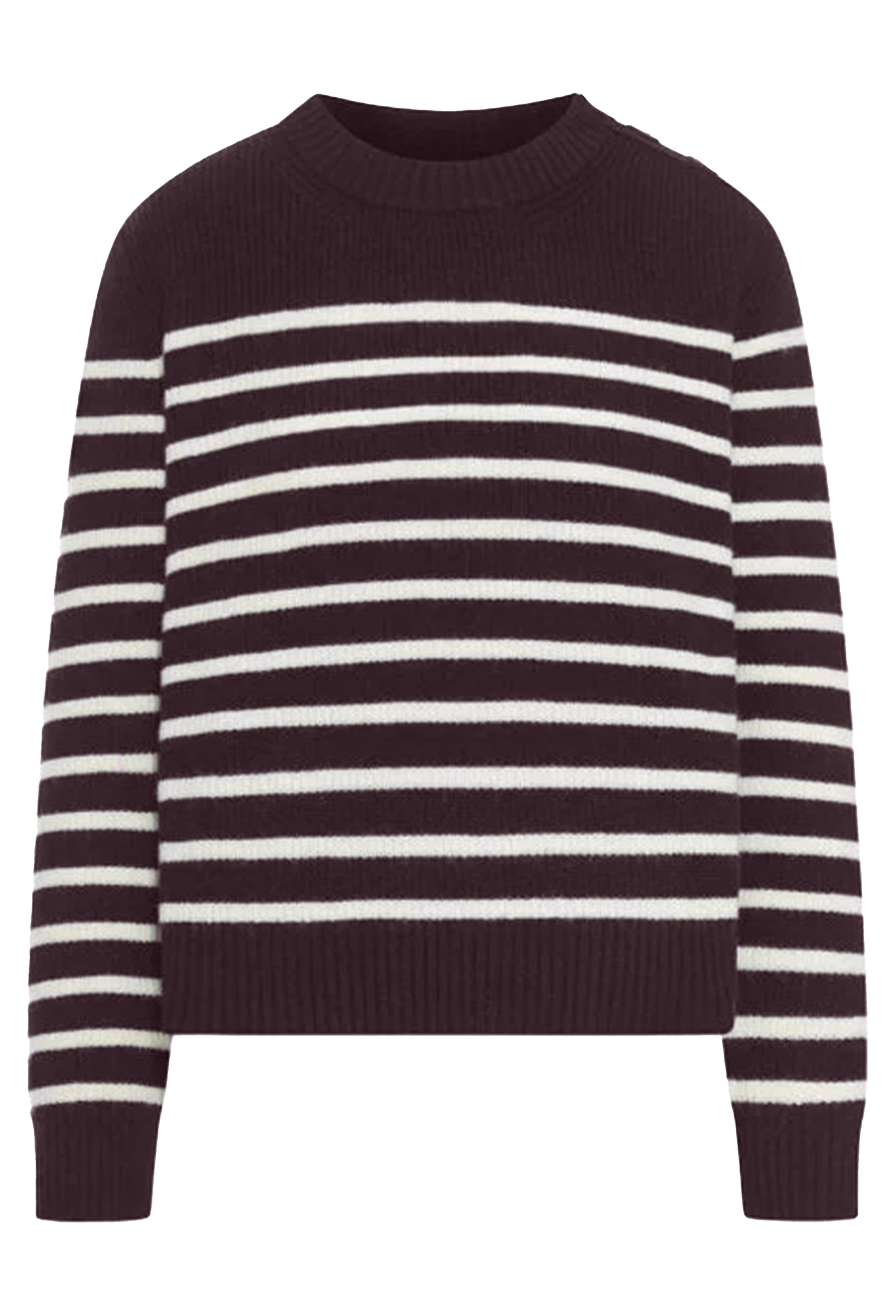 purple and white striped sweater on a white background