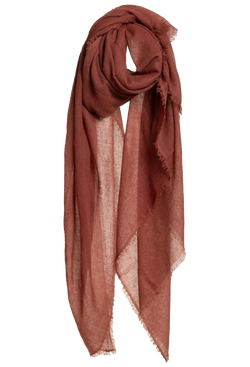 red-Brown scarf on a white background