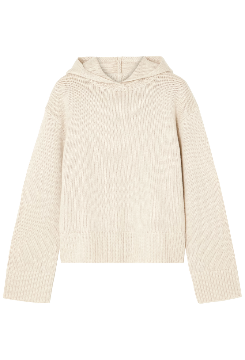 cream hoodie on a white background