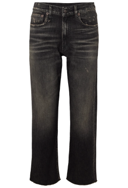faded black jeans on a white background