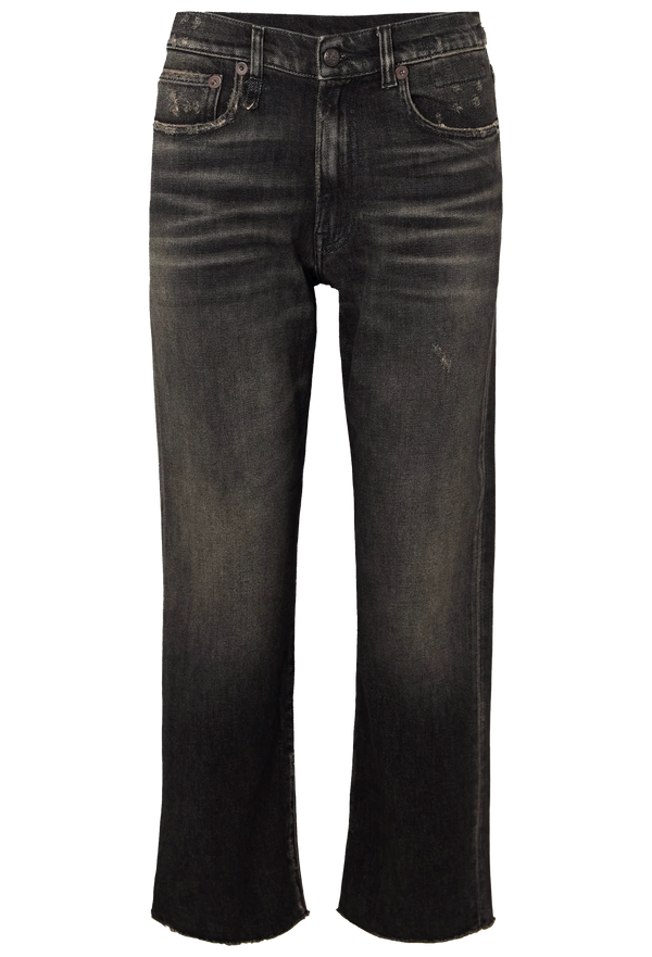faded black jeans on a white background