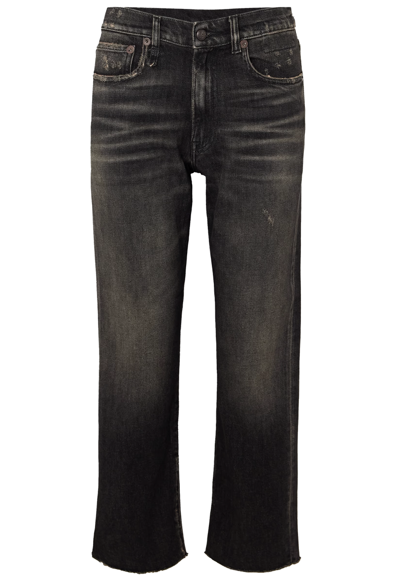 faded black jeans on a white background