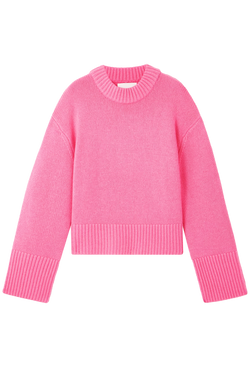 Pink sweater on a white background