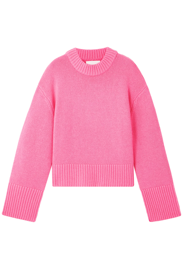 Pink sweater on a white background