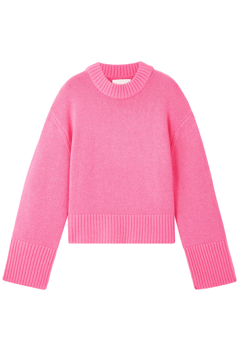 Pink sweater on a white background