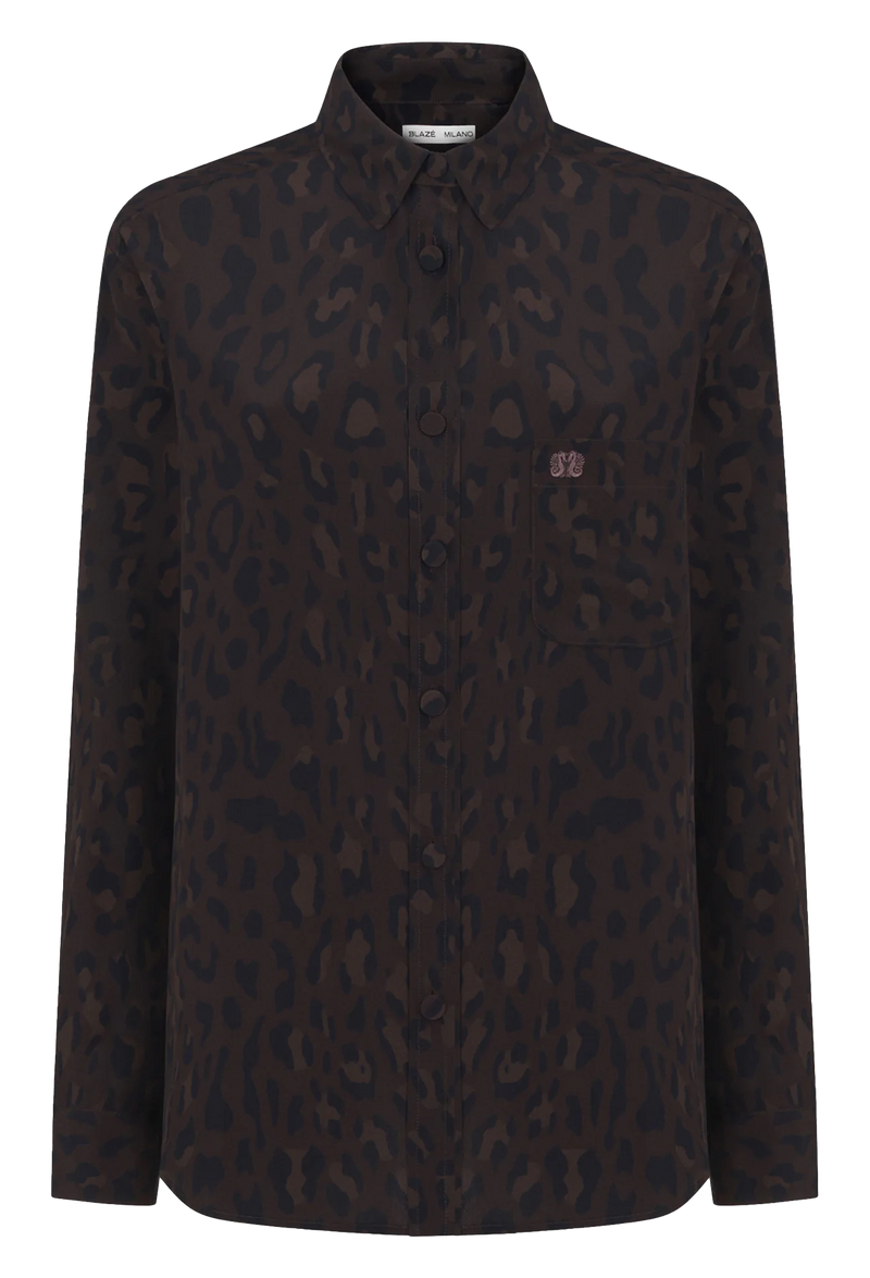 leopard patterned shirt on a white background