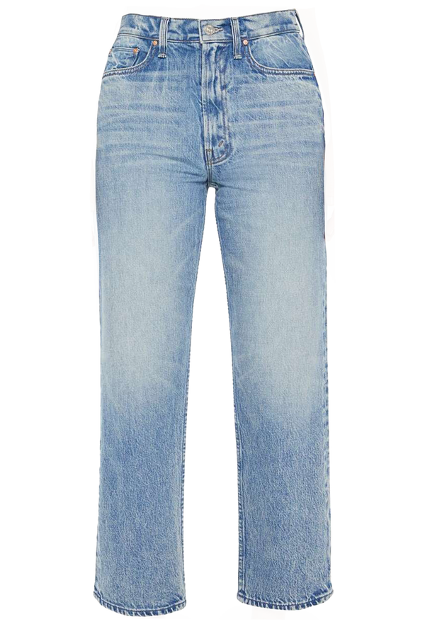 Light blue jeans on a white background