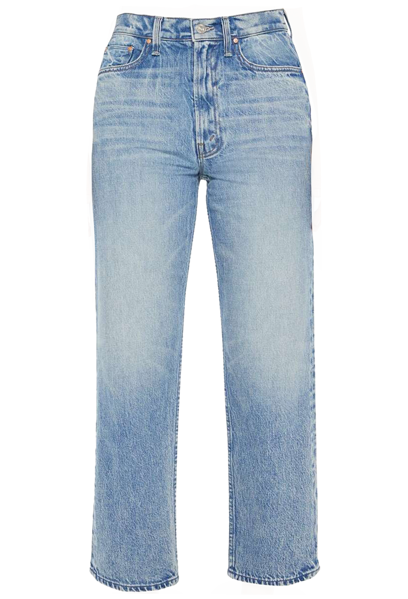 Light blue jeans on a white background