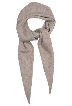 Light beige scarf tied on a white background