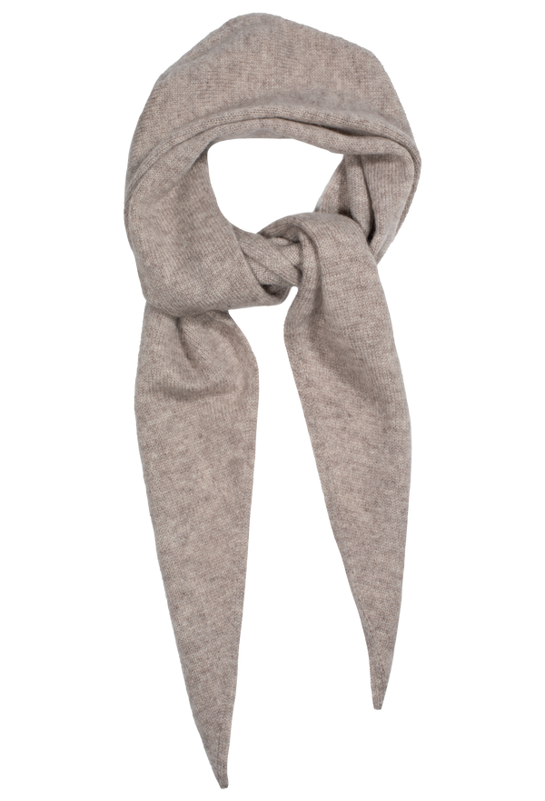 Light beige scarf tied on a white background