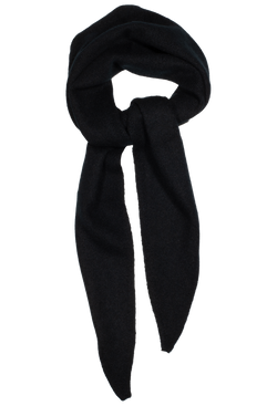 Black scarf tied in a knot on a white background