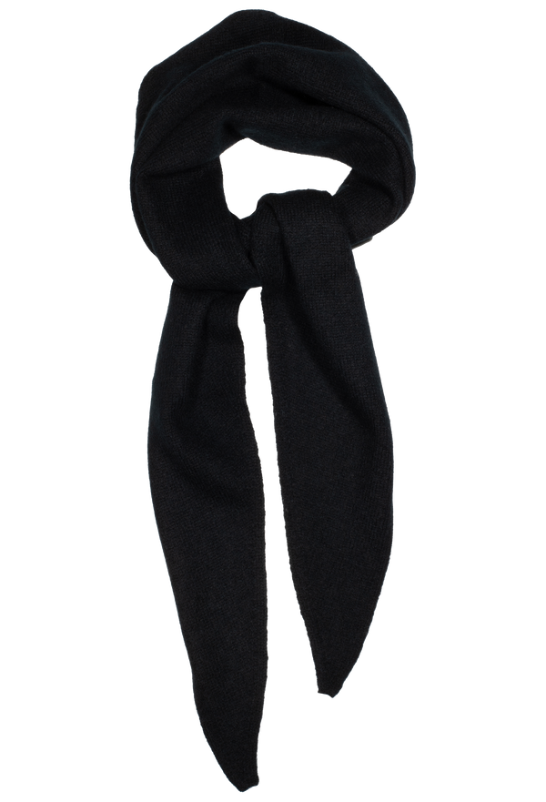 Black scarf tied in a knot on a white background