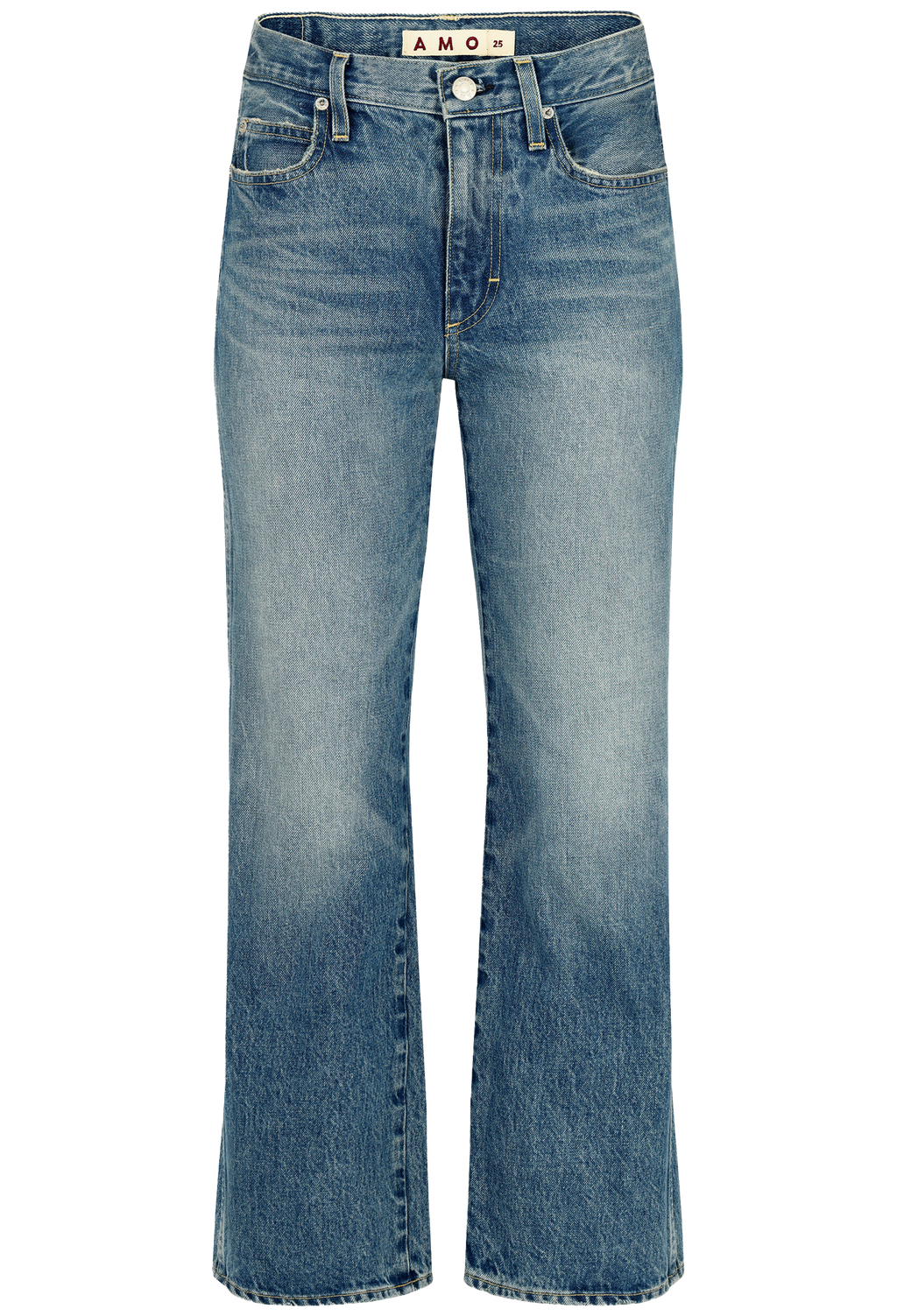 Blue jeans on a white background