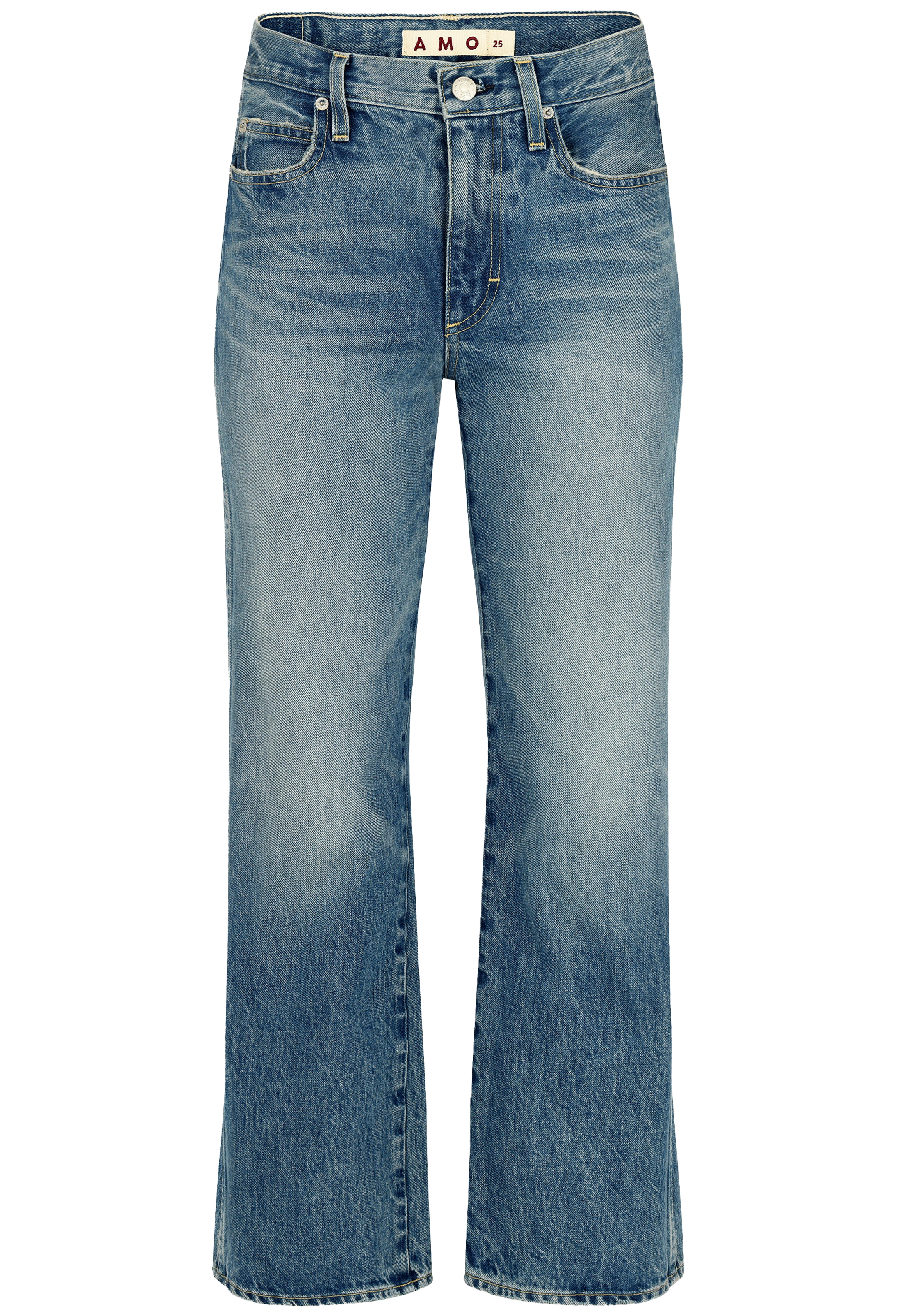 Blue jeans on a white background
