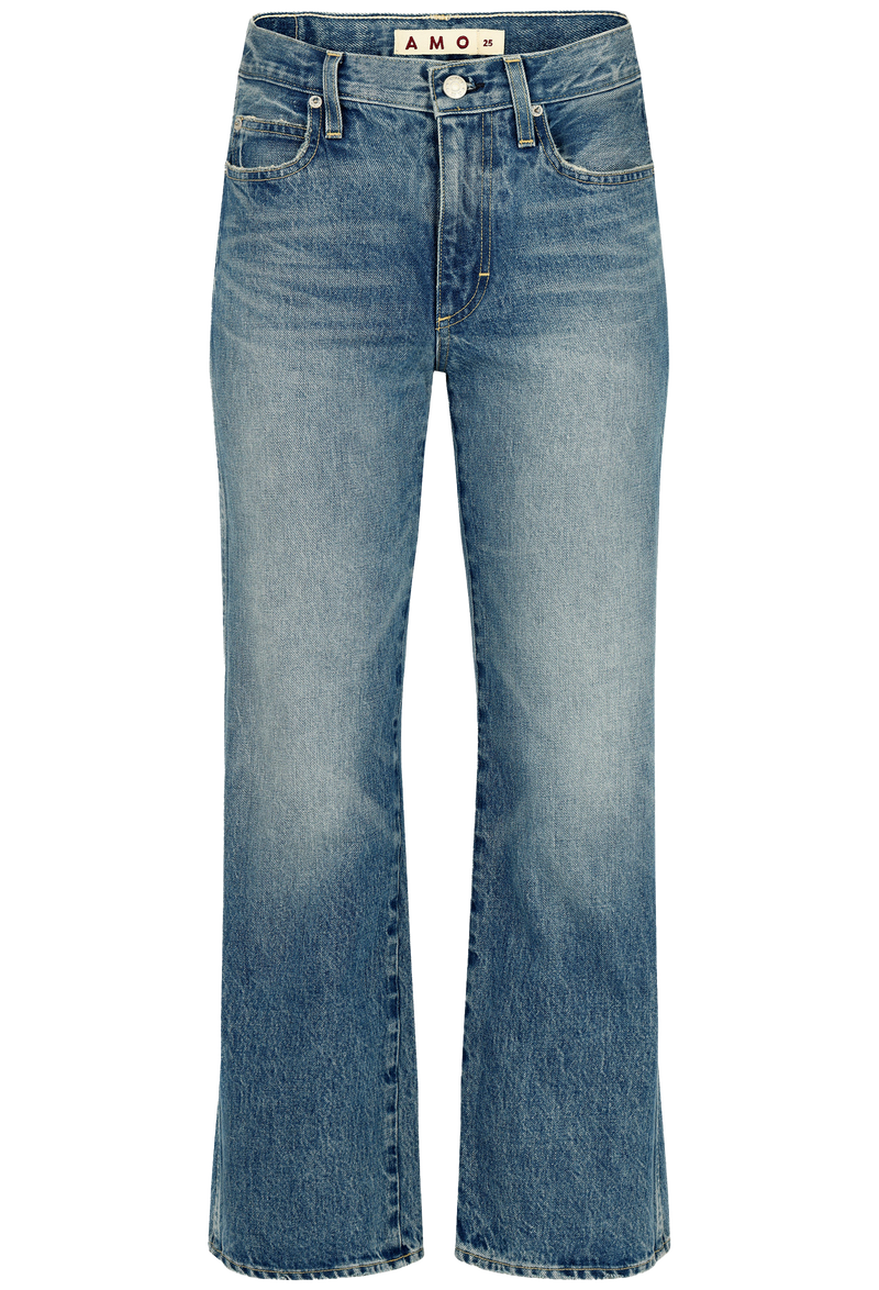 Blue jeans on a white background