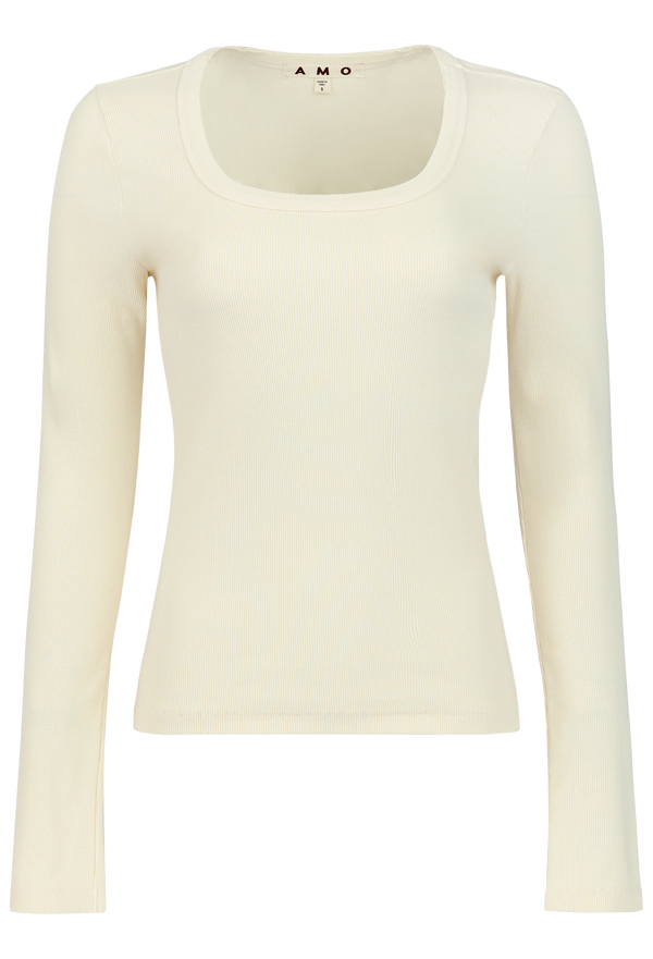 White long-sleeve top on a white background