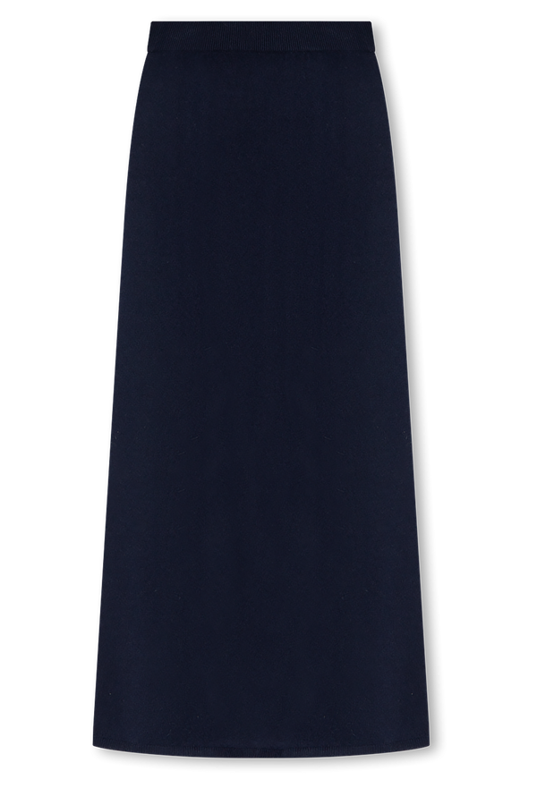 Navy blue skirt on a white background