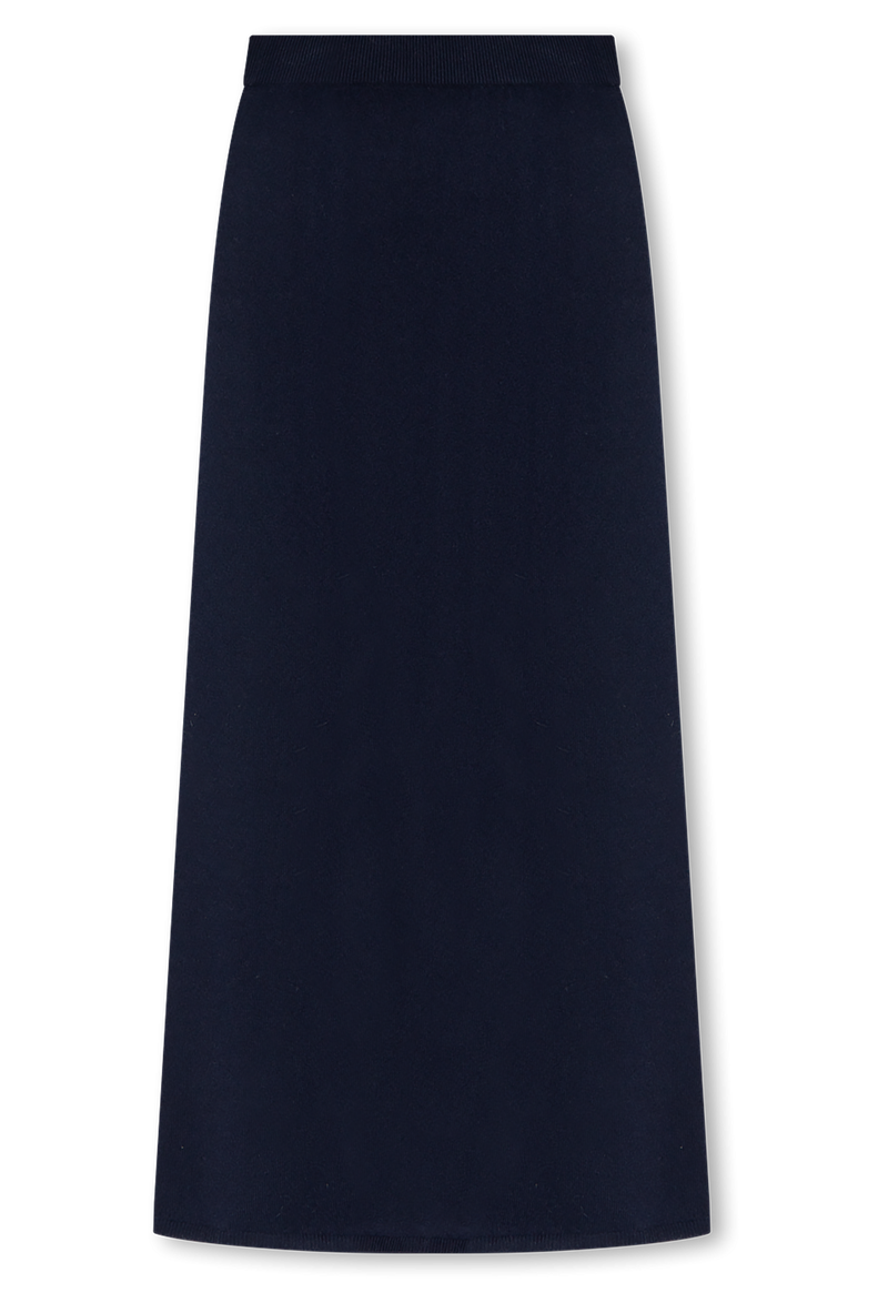 Navy blue skirt on a white background