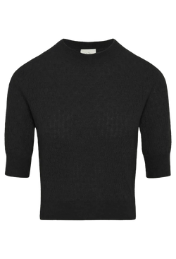 Black sweater with short sleeves on a white background