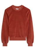 caramel terry cloth sweatshirt on a white background