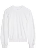 white terry cloth sweatshirt on a white background