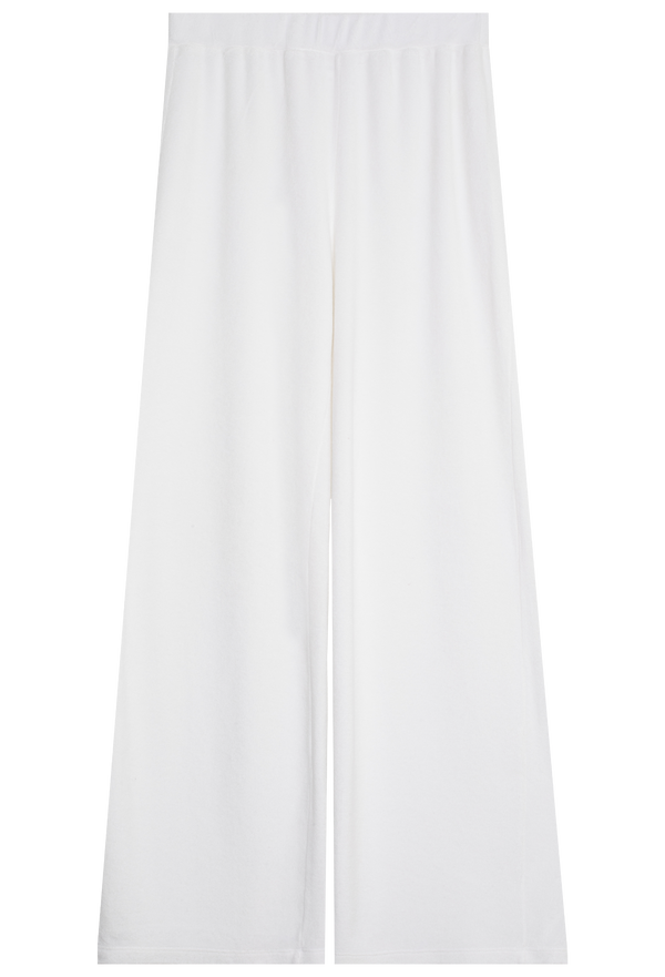 white terry cloth sweatpant on a white background
