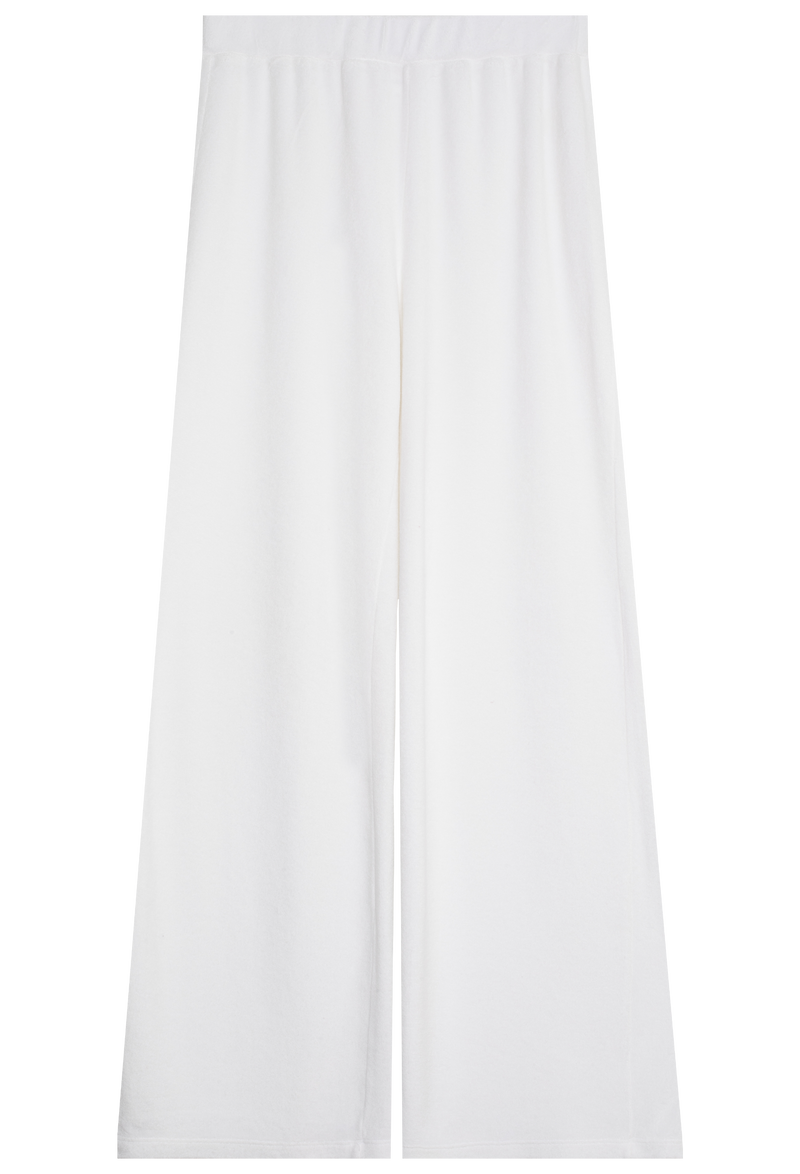 white terry cloth sweatpant on a white background