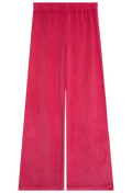fuchsia terry cloth sweatpant on a white background