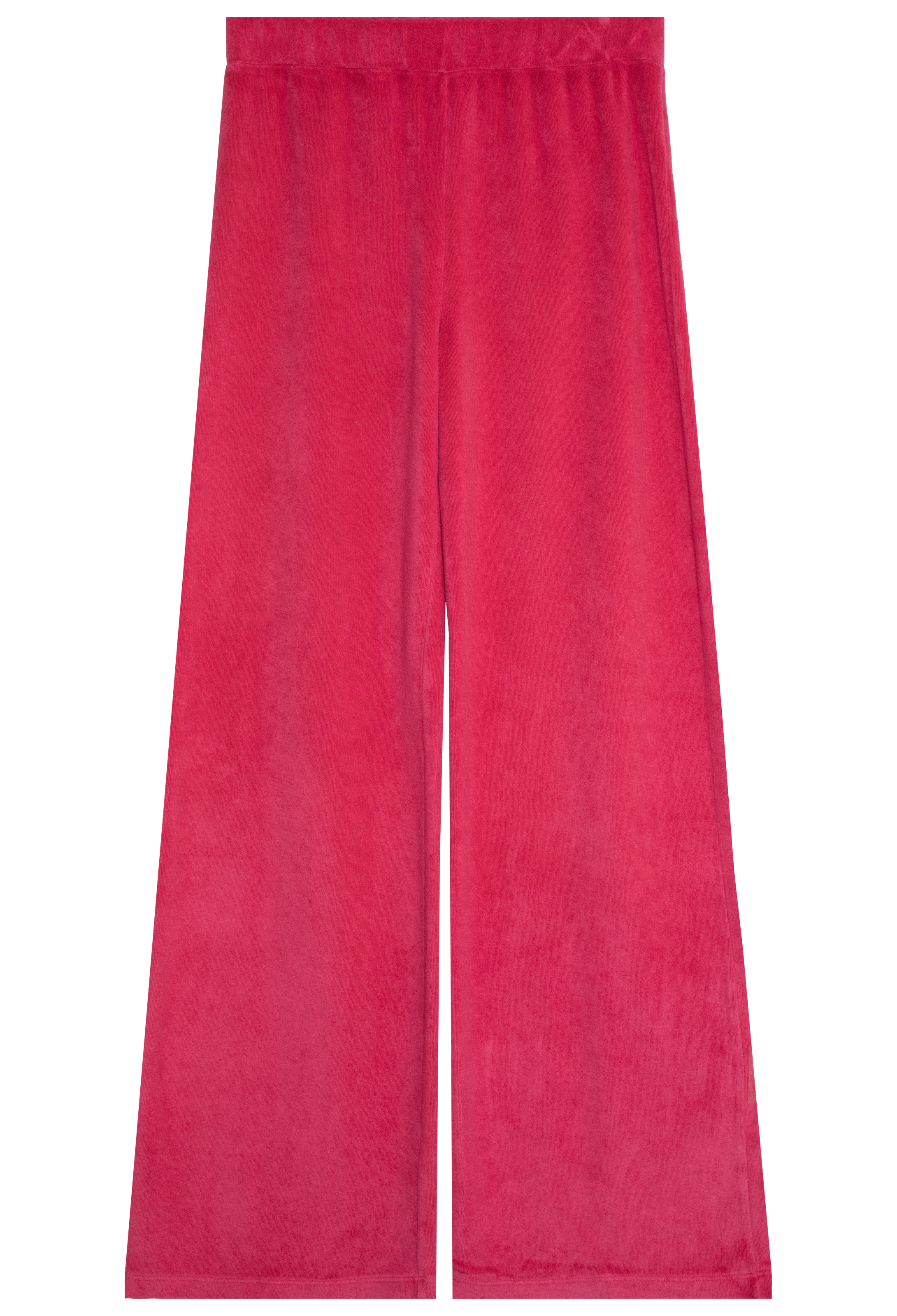 fuchsia terry cloth sweatpant on a white background