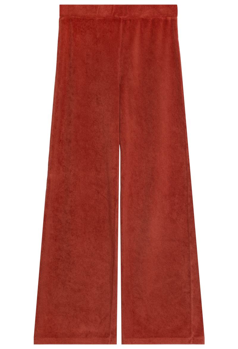 caramel terry cloth sweatpant on a white background