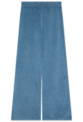 blue terry cloth sweatpant on a white background